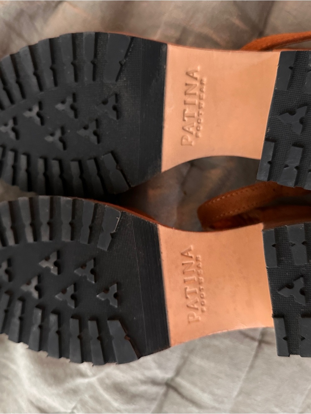 Portland Leather Suede Heeled Mary Jane Lug Sole - Toffee - Size 7.5 - Picture 5 of 7